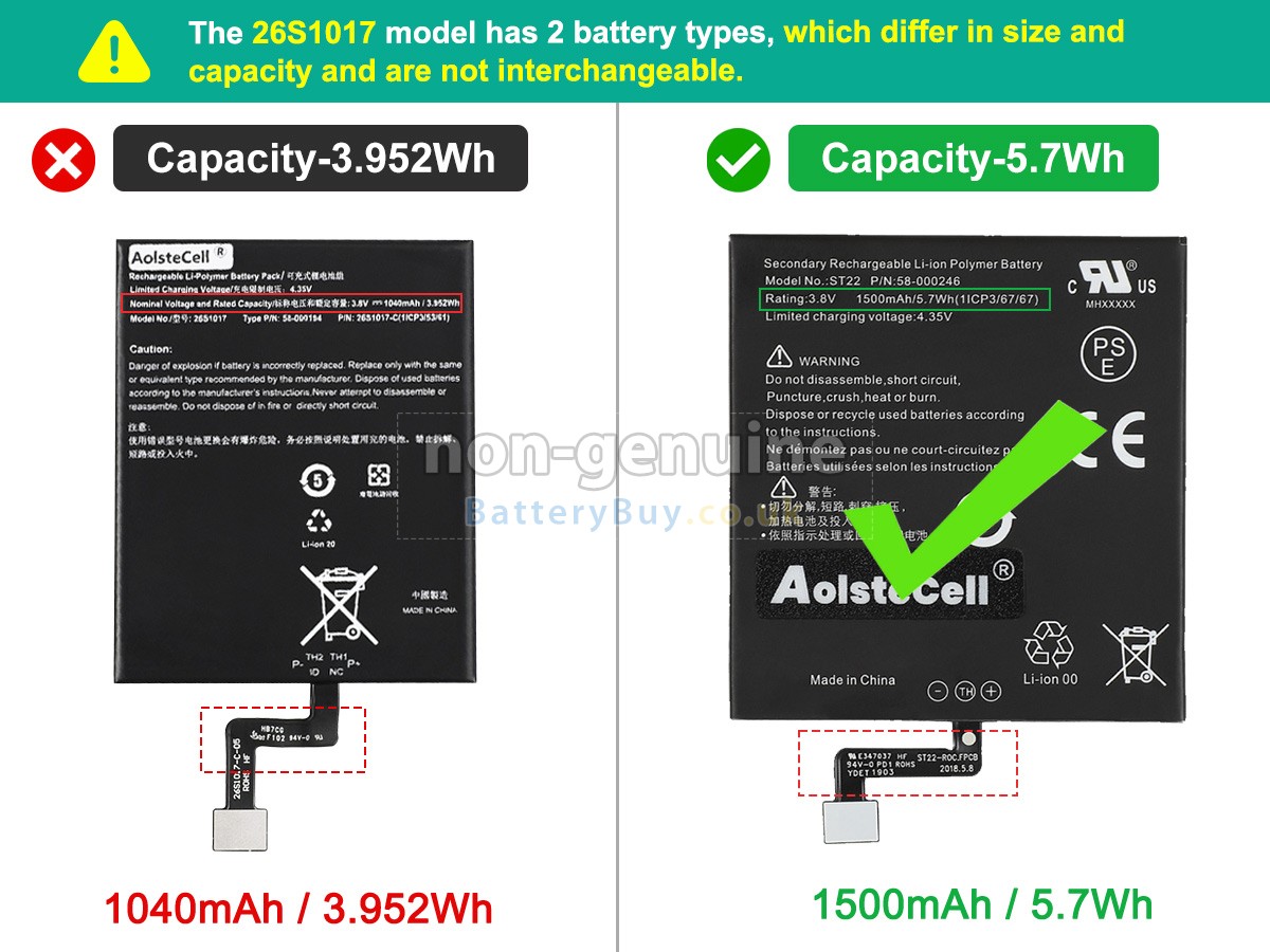 replacement battery for Amazon 58-000194