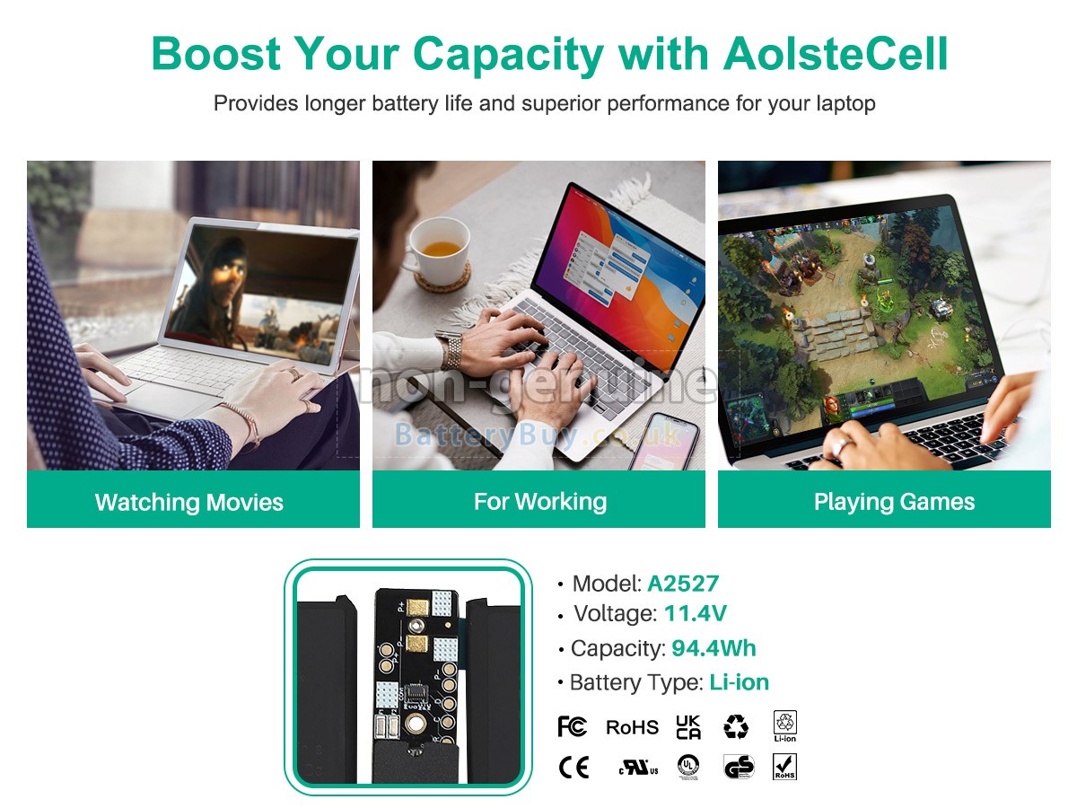 replacement battery for Apple MacBook Pro M1 MAX 10 CPU/24 GPU 16 3.2GHZ