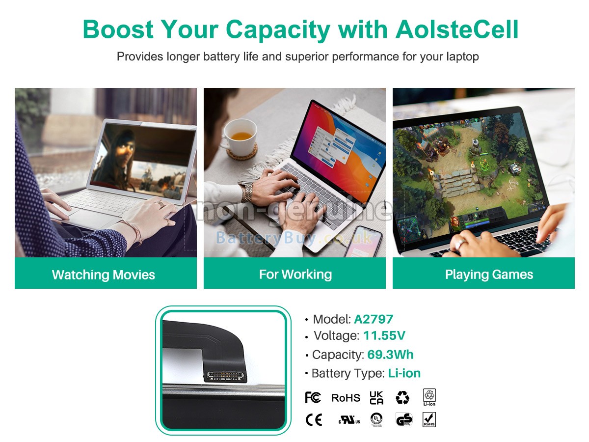 replacement battery for Apple MacBook Air M2 15 inch