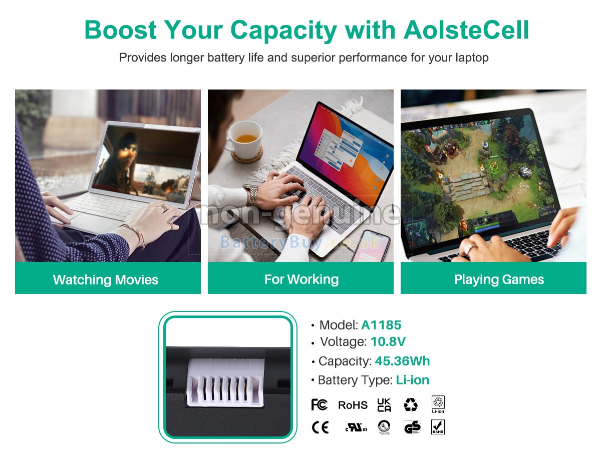 replacement battery for Apple MacBook 13 inch MB404LL/A