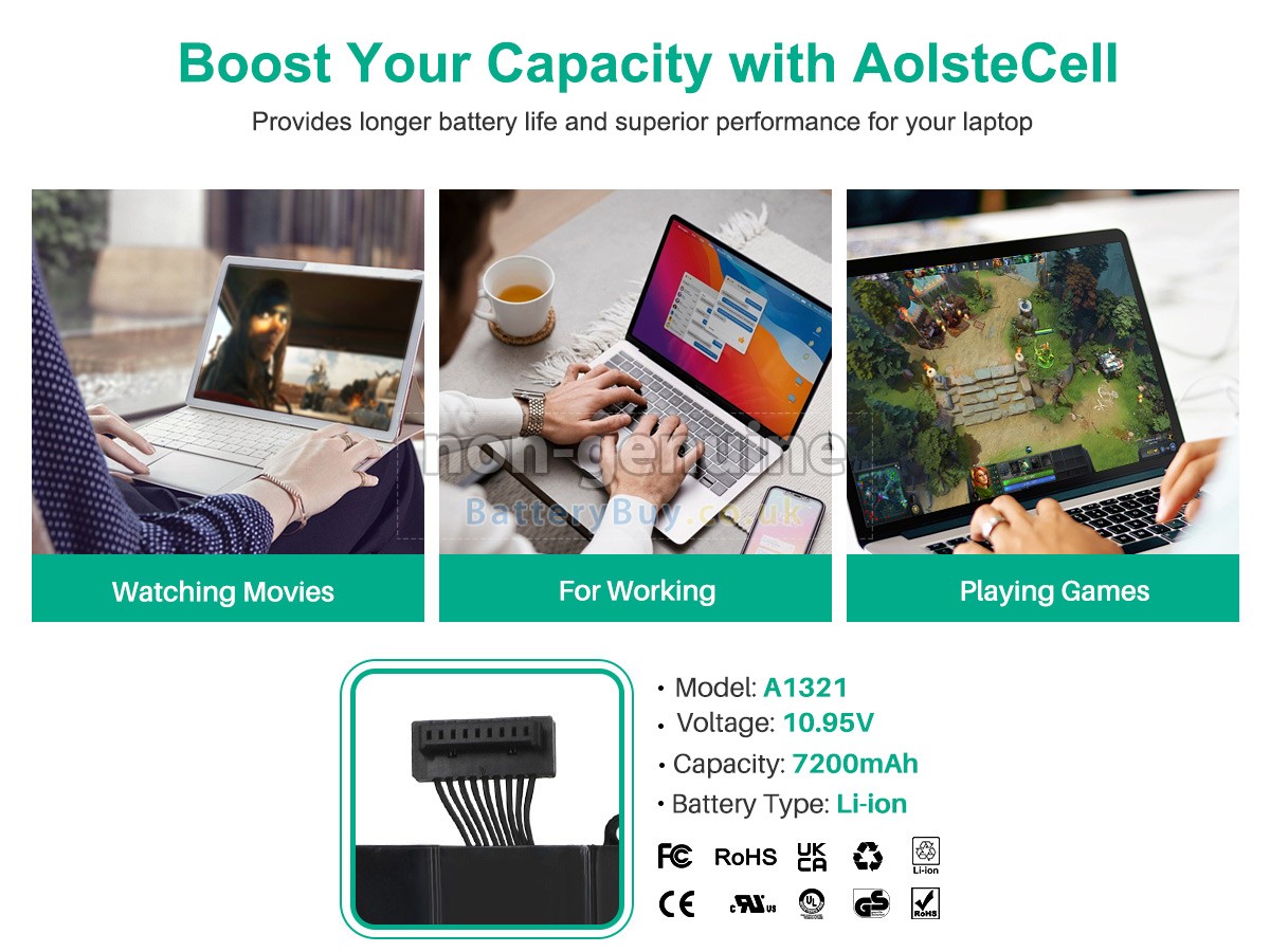 replacement battery for Apple MacBook Pro 15-inch A1286(Mid-2009)