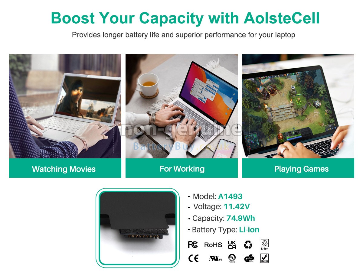 replacement battery for Apple MacBook Pro 13 inch Retina A1502 (Mid 2014)