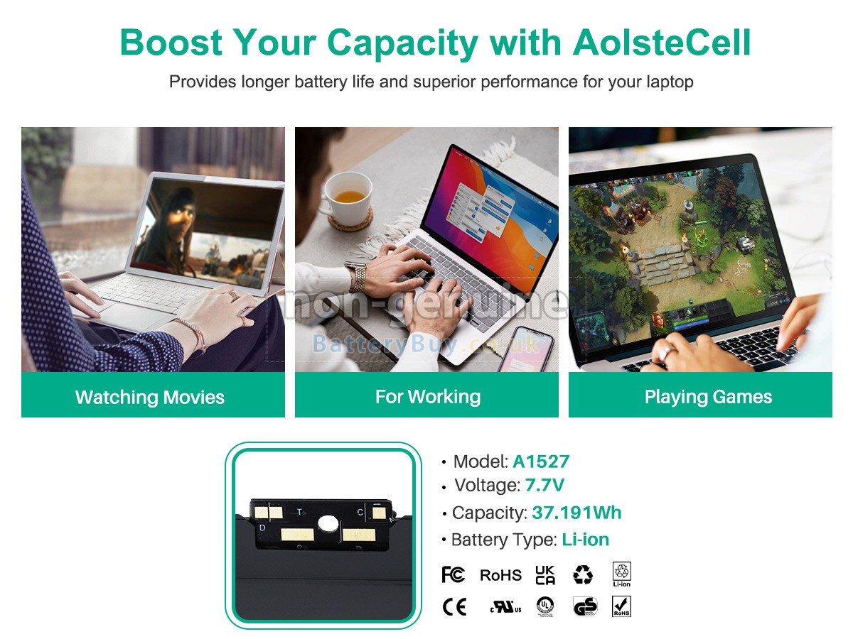 replacement battery for Apple MacBook Air 12-inch Retina A1534 (Early 2016)