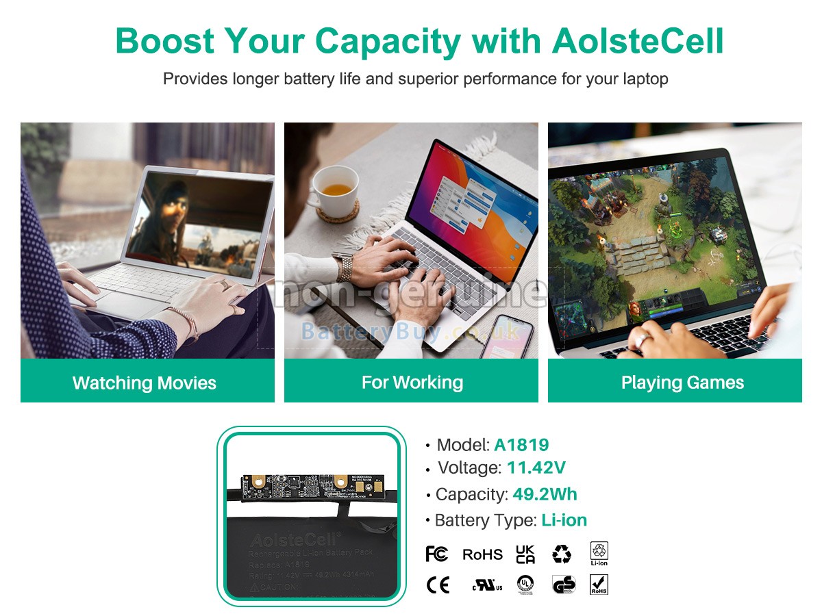 replacement battery for Apple MacBook Pro 13 inch TOUCH A1706(Mid 2017)