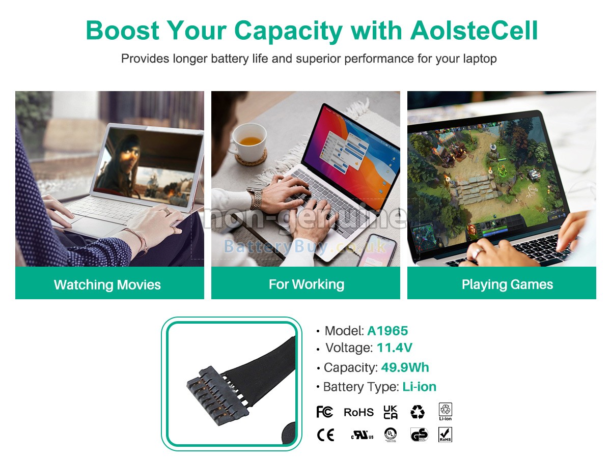 replacement battery for Apple MacBook Air 13 inch Retina A1932(EMC 3184)