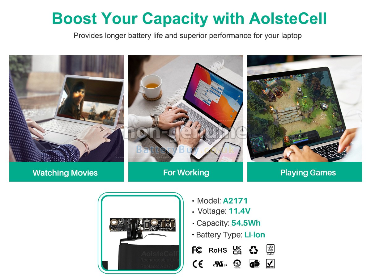 replacement battery for Apple MacBook Pro 13-inch _Core I5_ 1.4 TOUCH/2019 2 TB 3