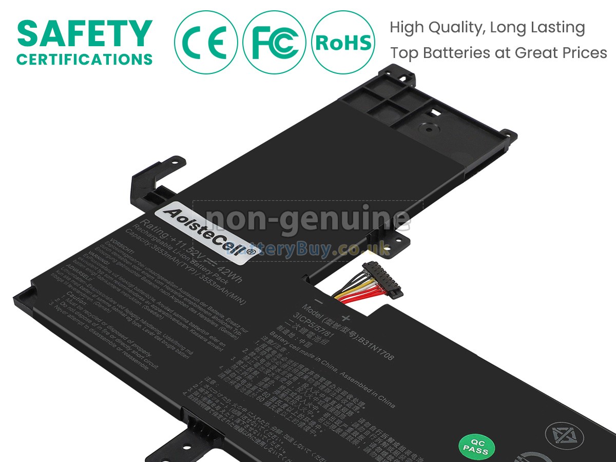 replacement battery for Asus B31N1708