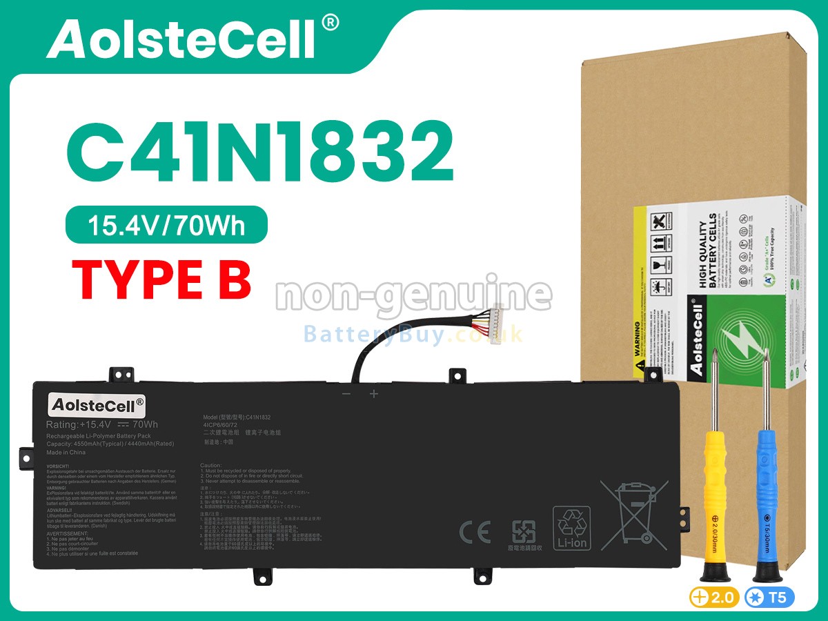replacement battery for Asus C41N1832(4ICP6/60/72)