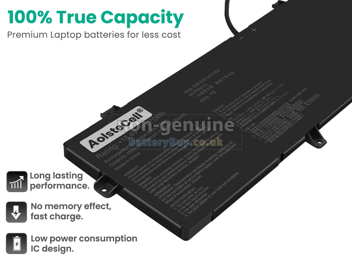 replacement battery for Asus C41N1832(4ICP6/60/72)