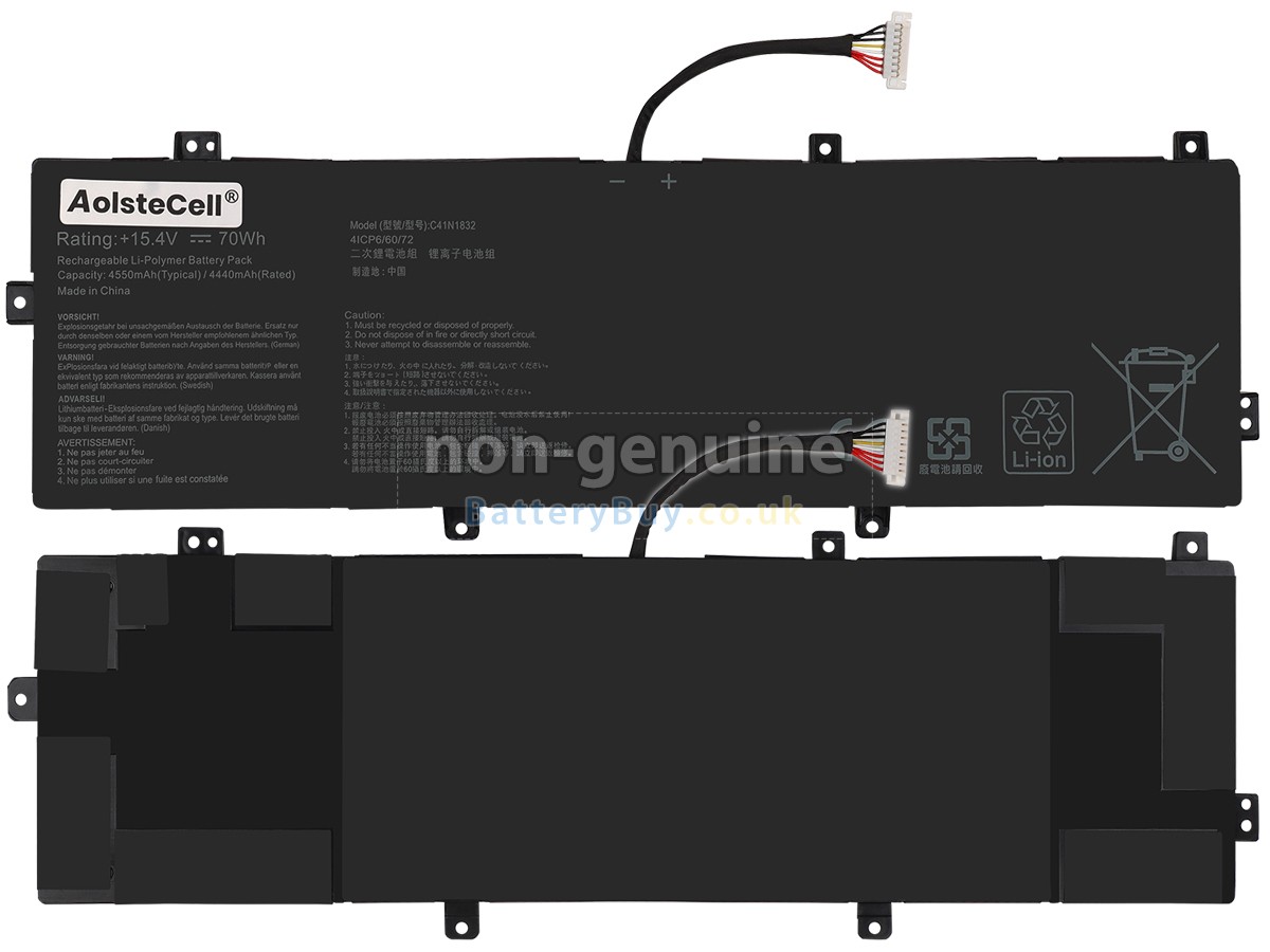 replacement battery for Asus C41N1832(4ICP6/60/72)