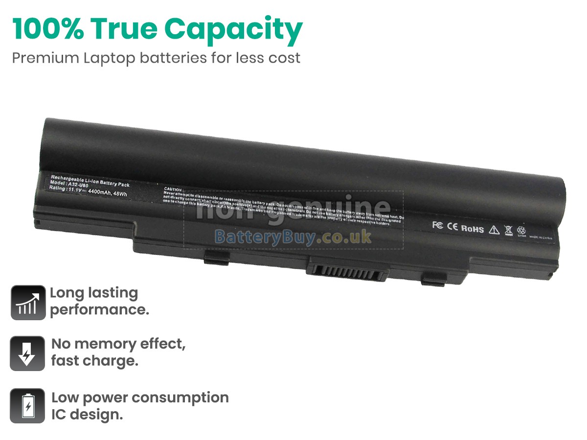 replacement battery for Asus U80A