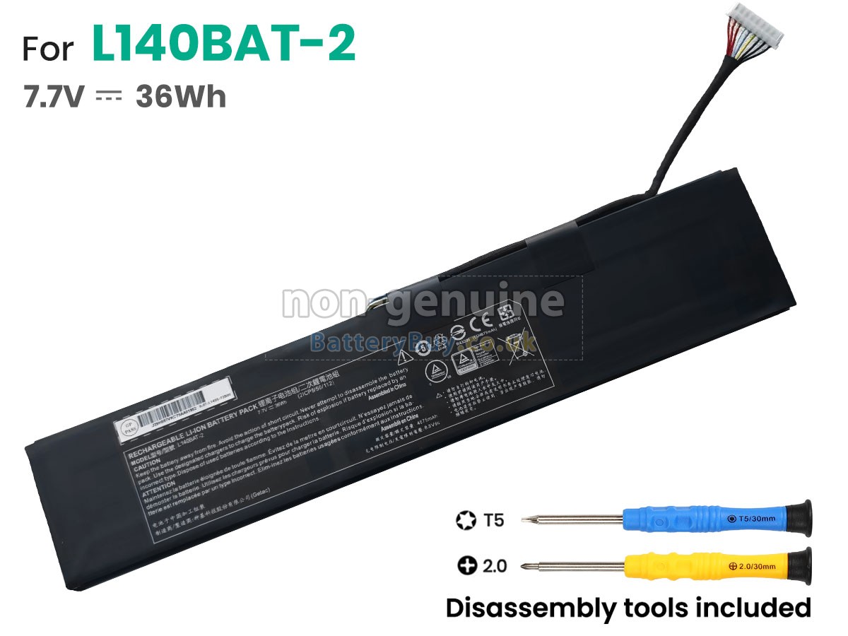 replacement battery for Clevo L140BAT-2(2ICP5/50/112)