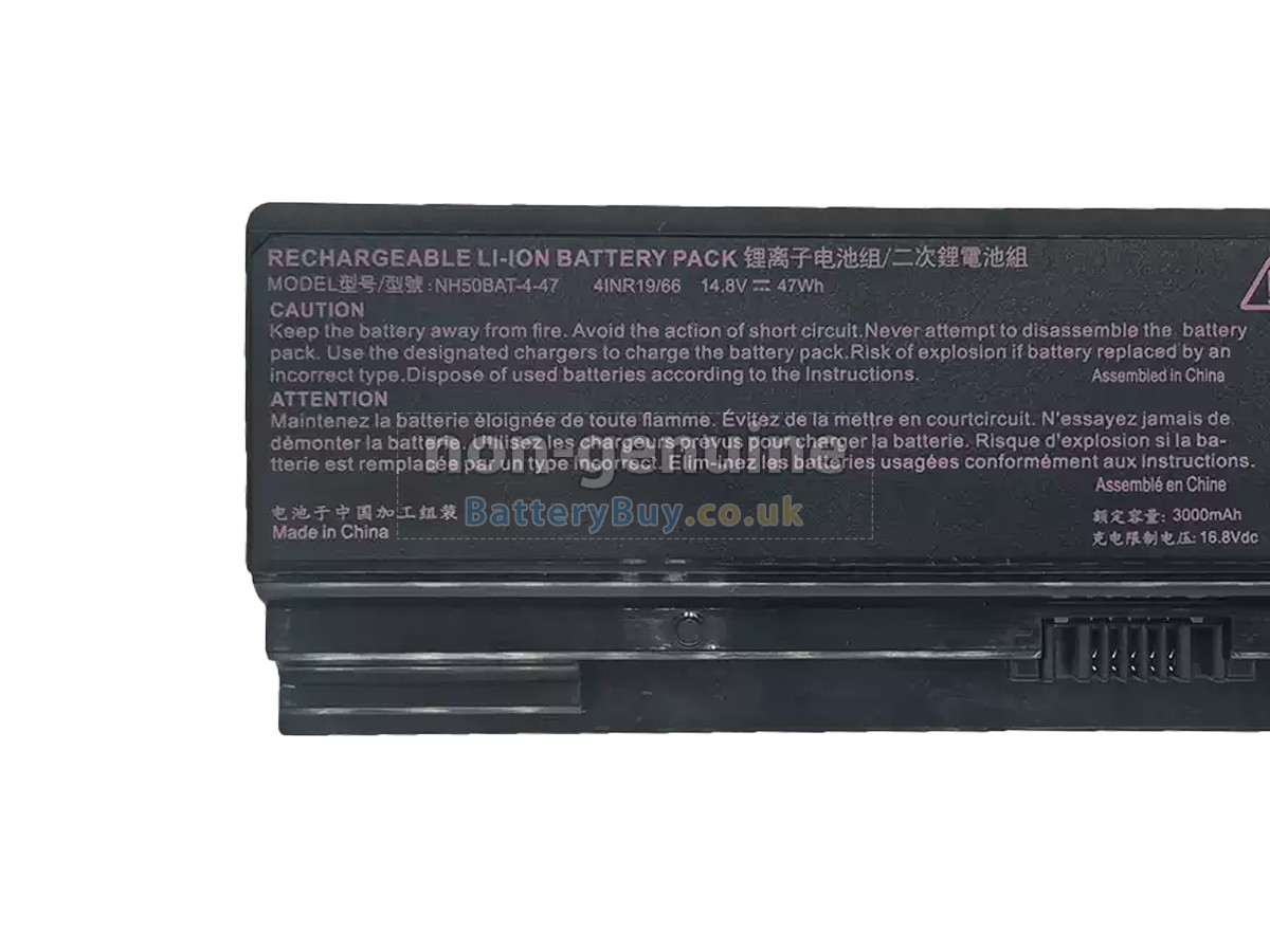 replacement battery for Clevo NH57RH