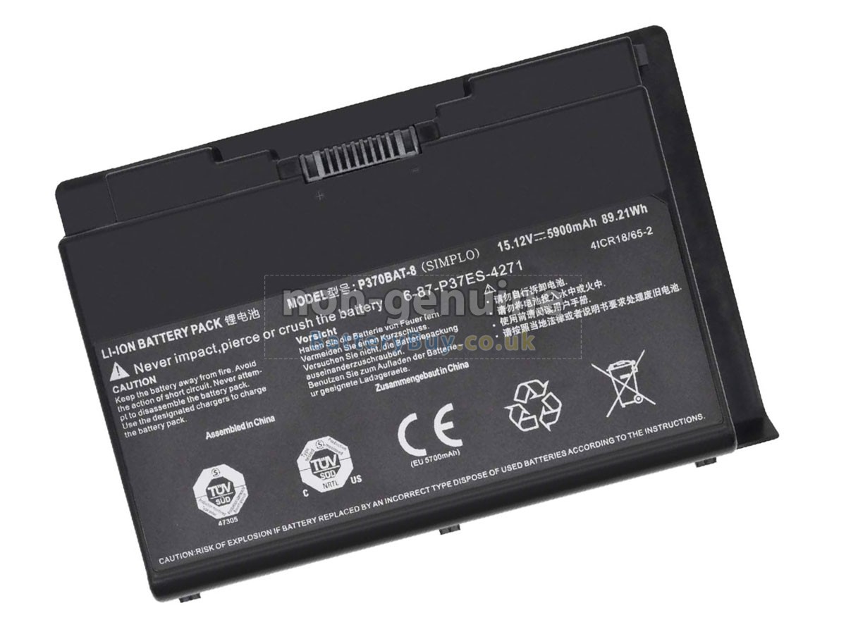 replacement battery for Clevo P370BAT-8