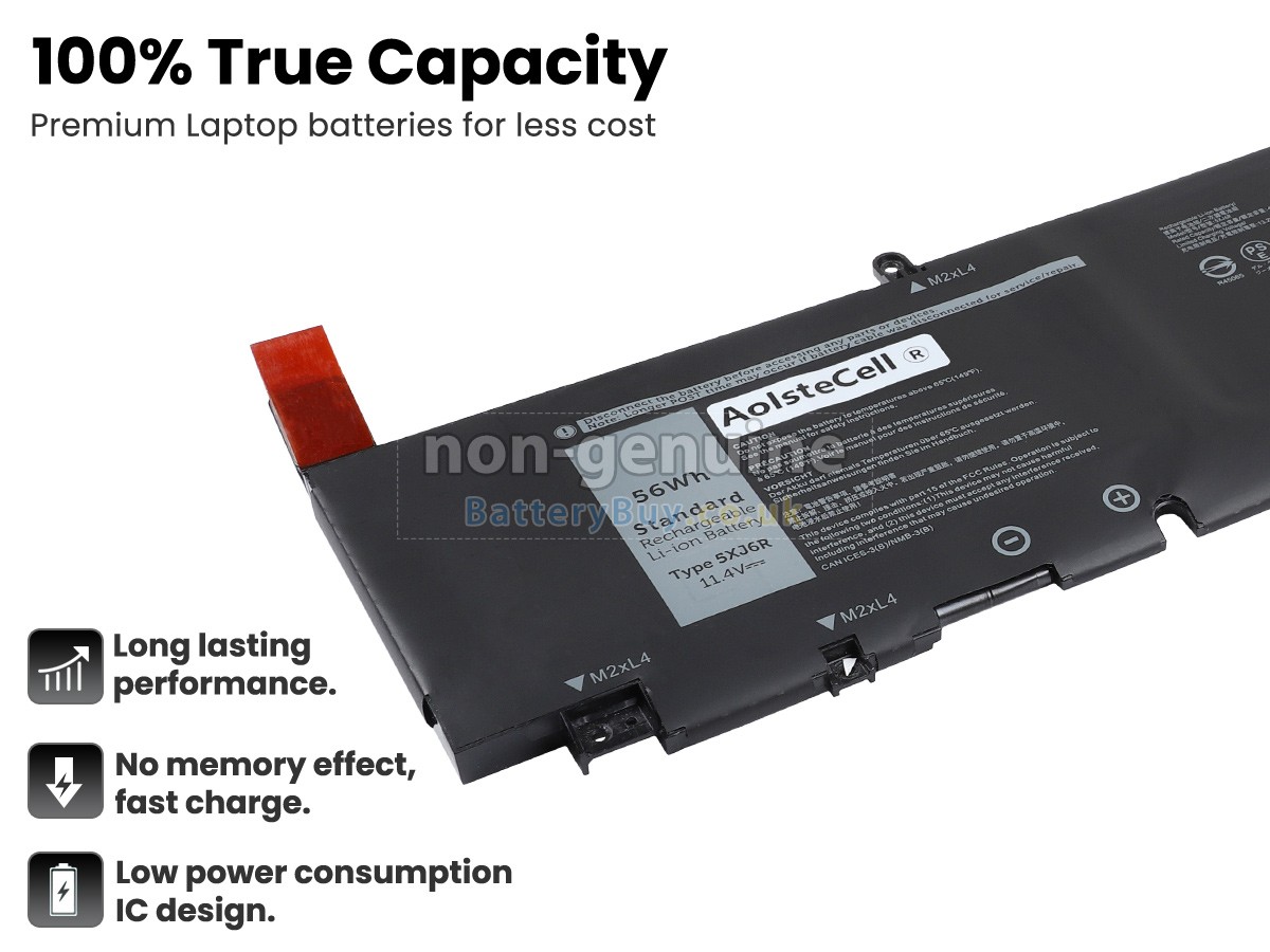 replacement battery for Dell 5XJ6R