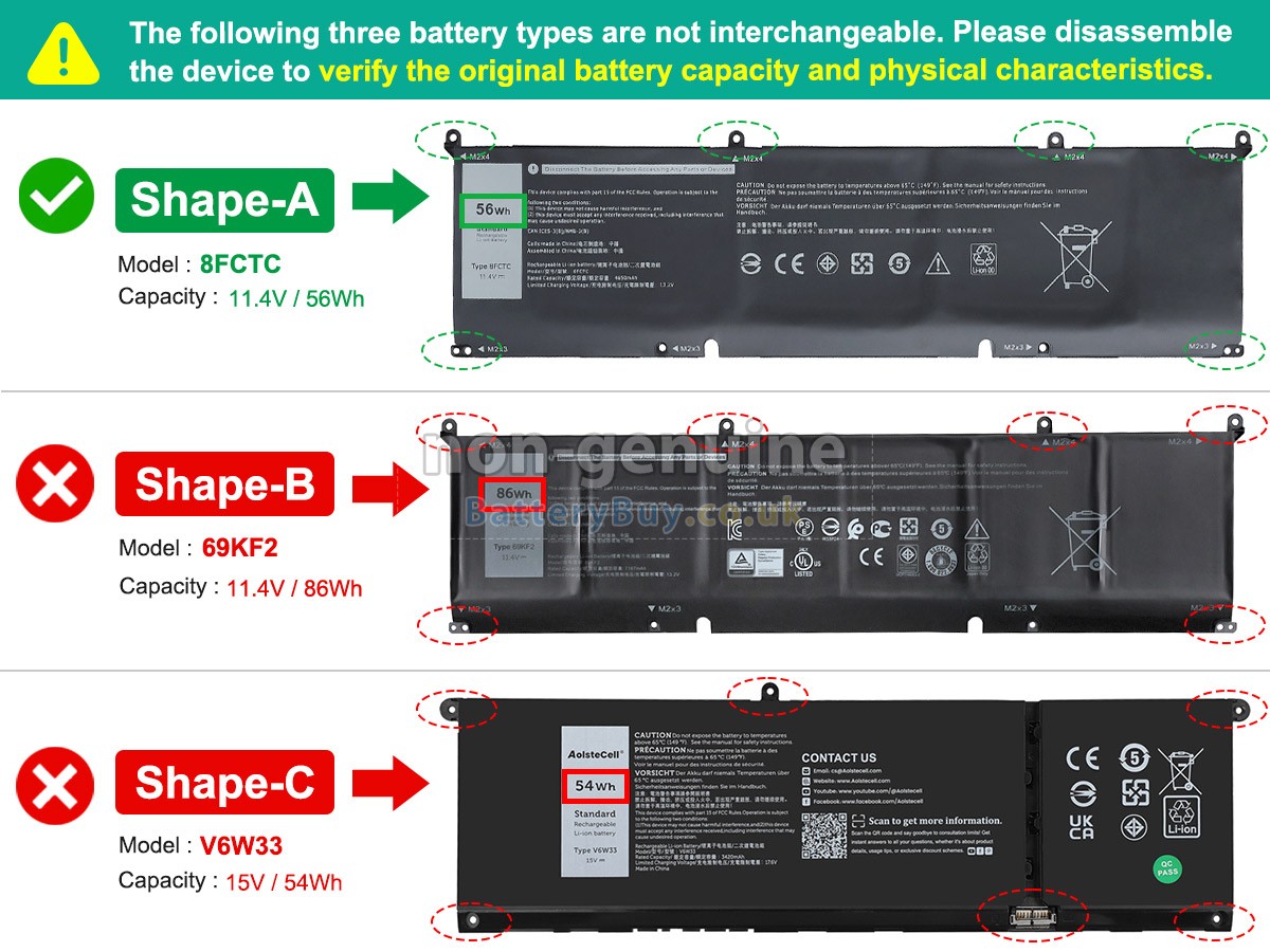 replacement battery for Dell P106F