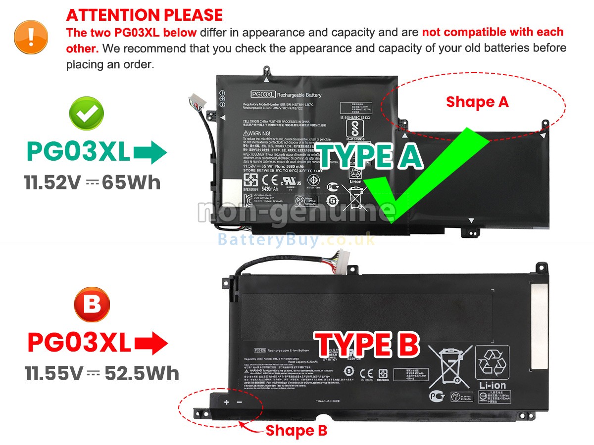 replacement battery for HP PG03