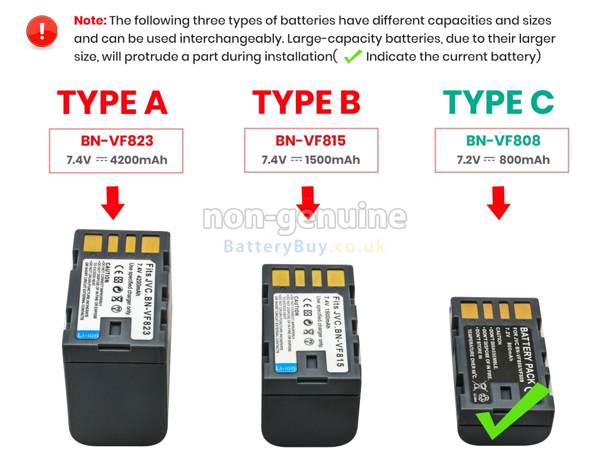 replacement battery for JVC GZ-HD300