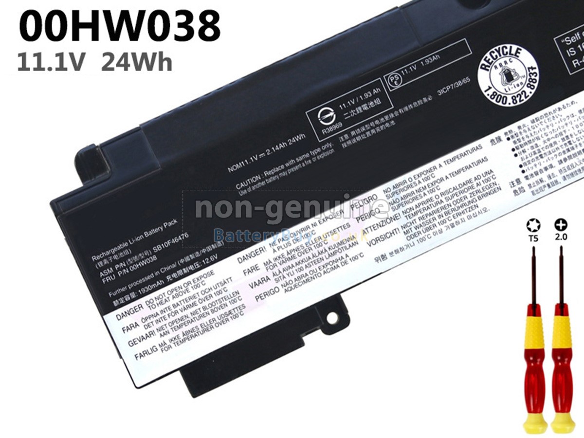 Lenovo ThinkPad T470S replacement battery from United Kingdom(24Wh,3