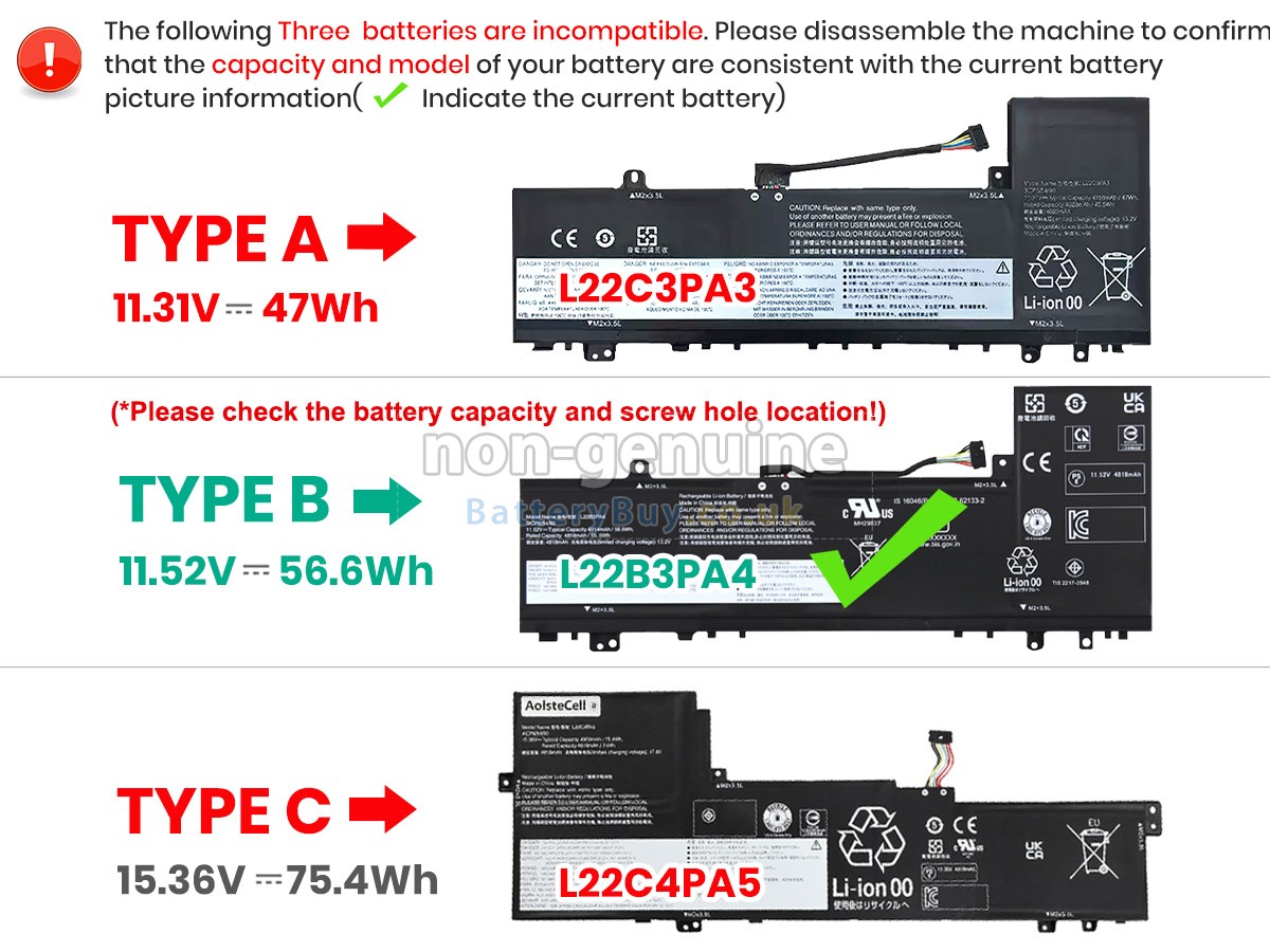 replacement battery for Lenovo IdeaPad SLIM 5 16ABR8-82XG0060MX
