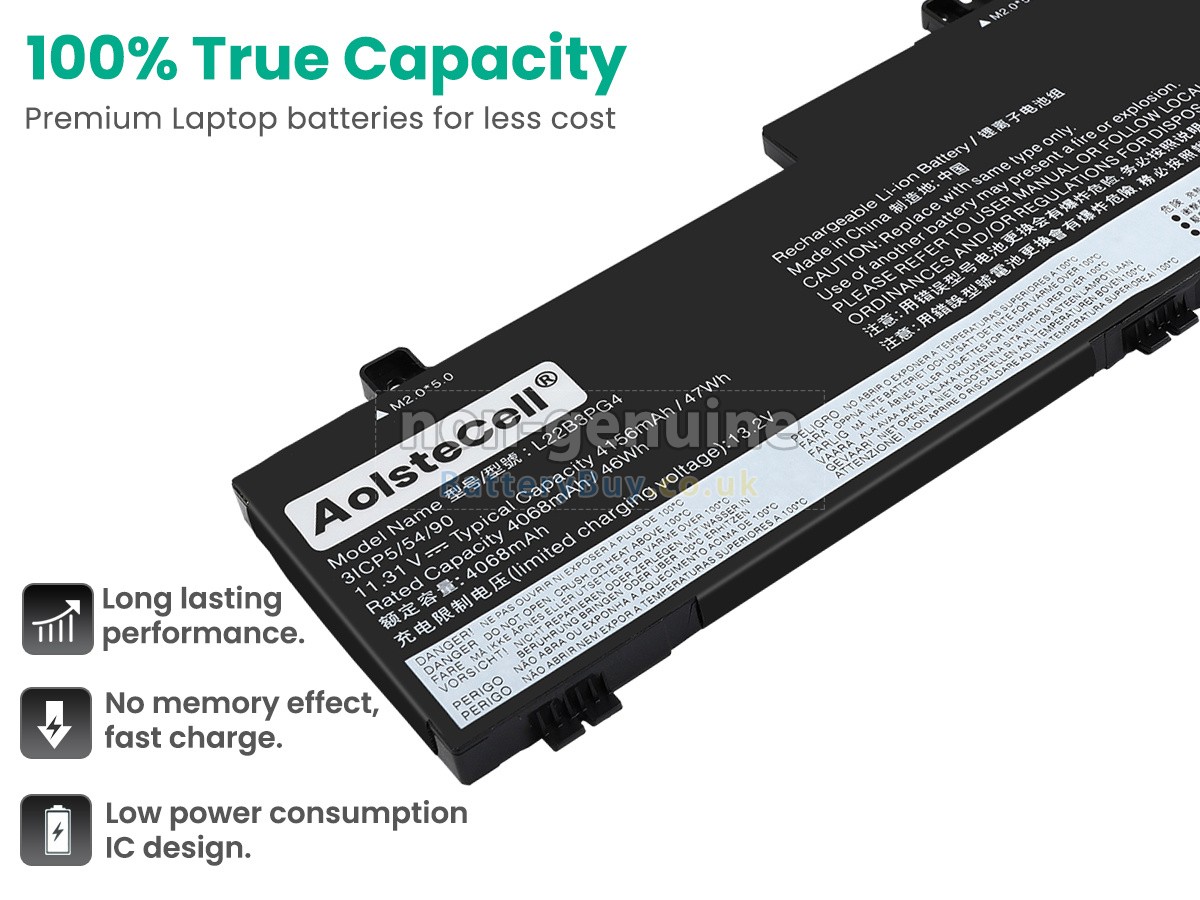 replacement battery for Lenovo L22B3PG4