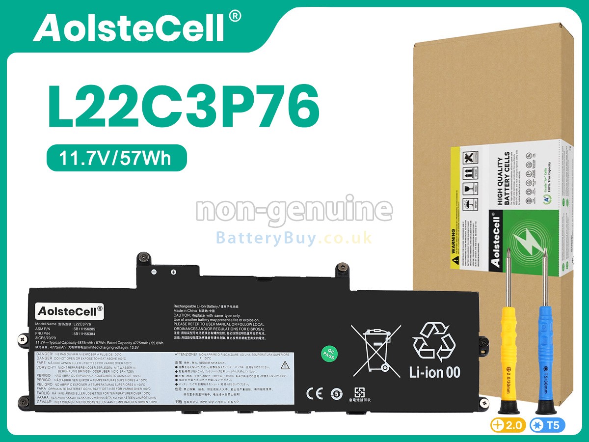 replacement battery for Lenovo L22C3P76
