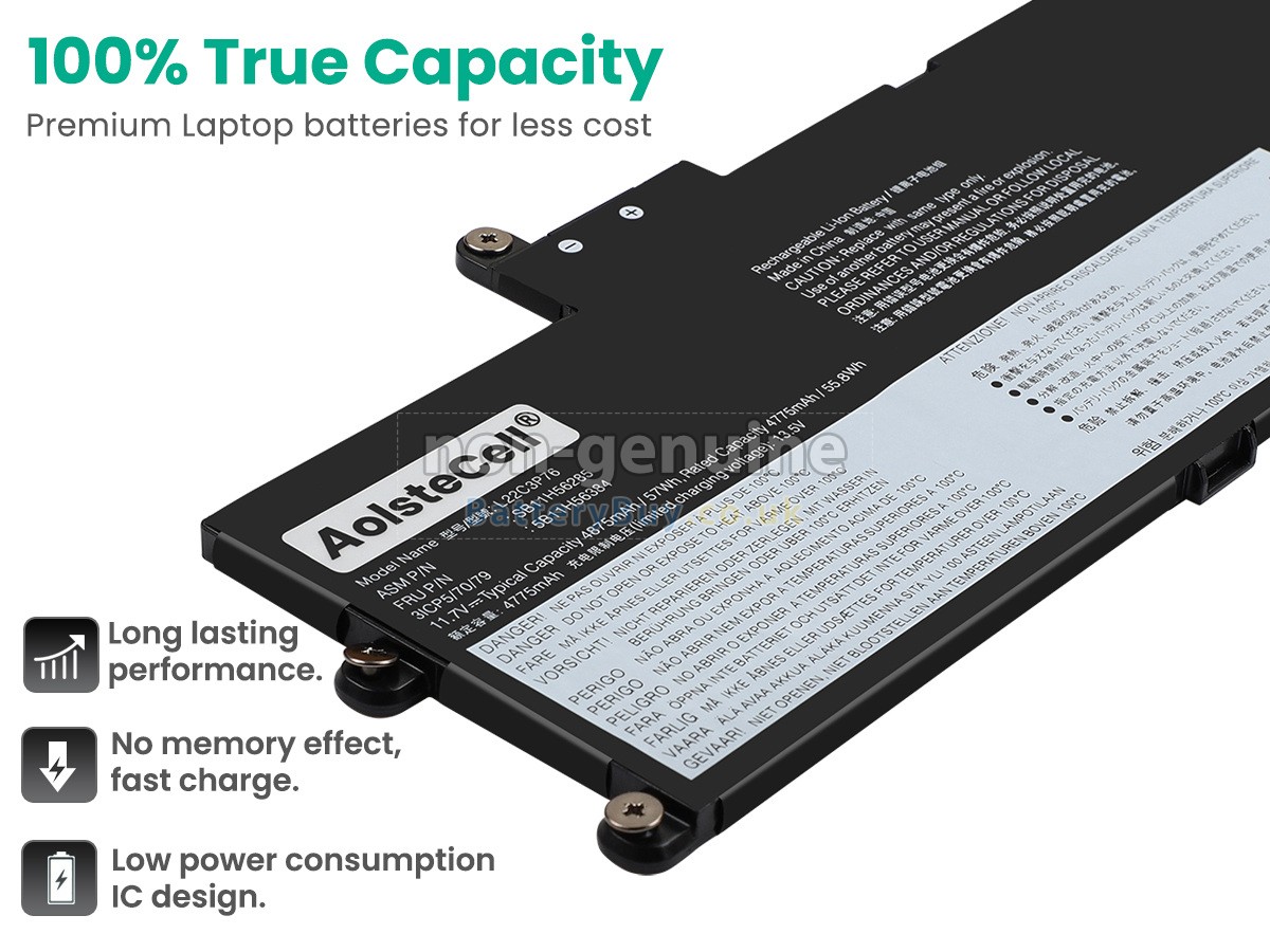 replacement battery for Lenovo L22C3P76