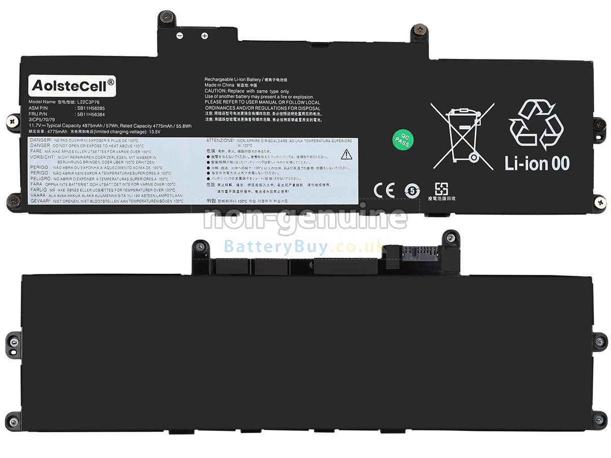 replacement battery for Lenovo L22C3P76