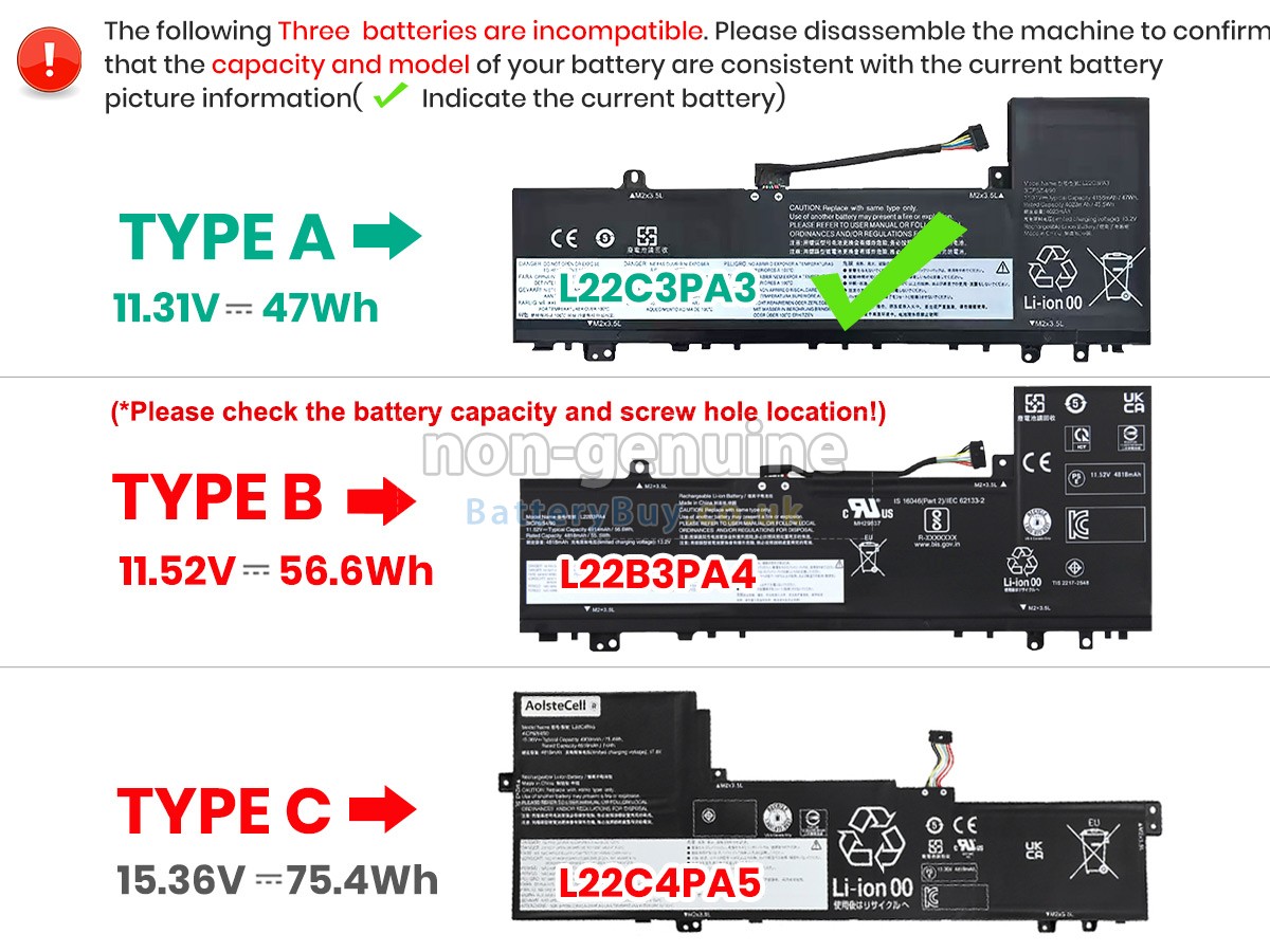 replacement battery for Lenovo IdeaPad SLIM 5 16ABR8-82XG0060MX