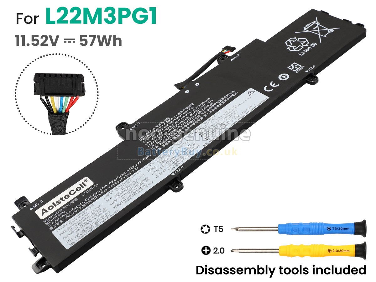 replacement battery for Lenovo L22M3PG1