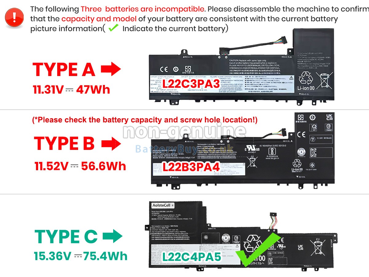 replacement battery for Lenovo IdeaPad SLIM 5 16ABR8-82XG0060MX