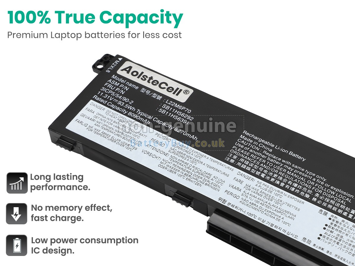 replacement battery for Lenovo L22D6P70