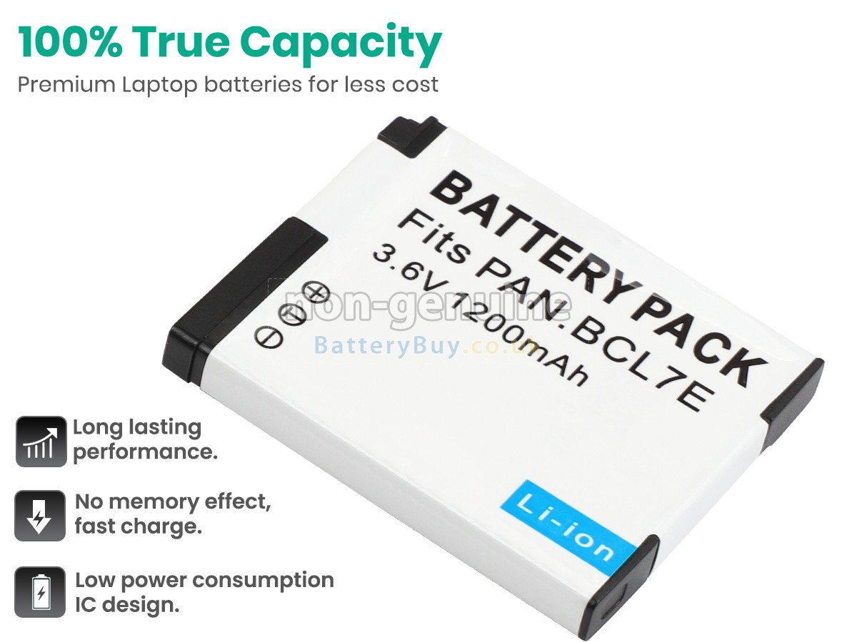 replacement battery for Panasonic DMW-BCL7E