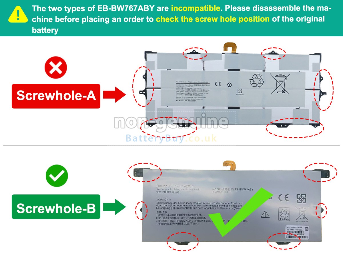 replacement battery for Samsung SM-W767VZAAVZW