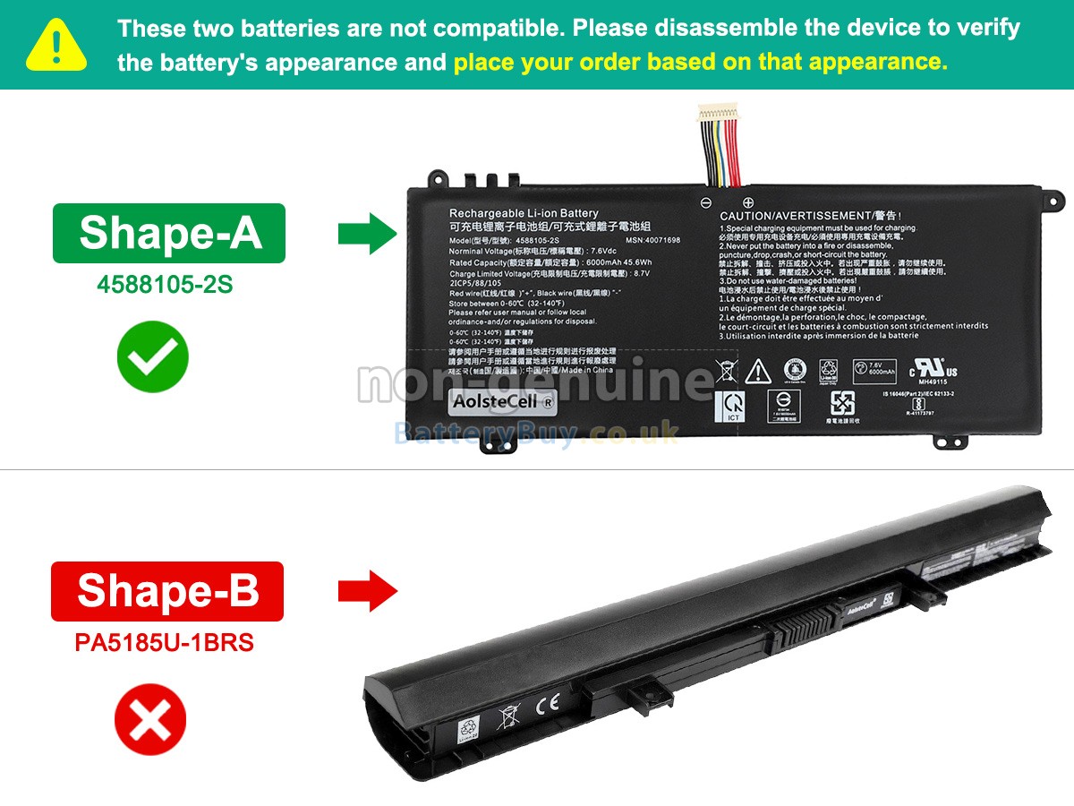 replacement battery for Toshiba Satellite C50D-B016