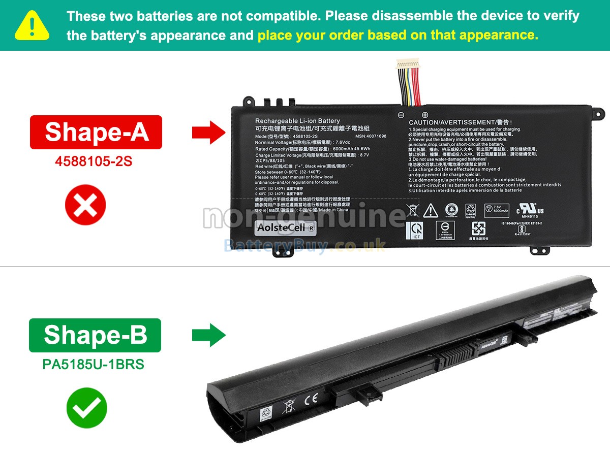 replacement battery for Toshiba Satellite C50D-B016